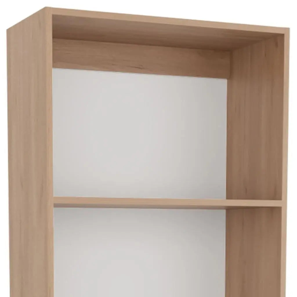 71" Natural Wood Four Tier Bookcase Homeroots Office