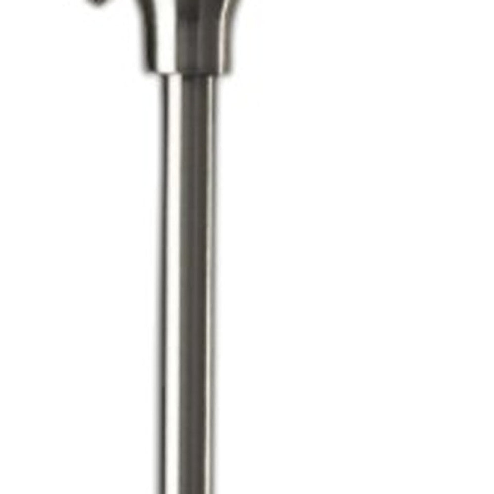 71" Silver Metal Torchiere Floor Lamp With White Bowl Shade - GreatEagleInc