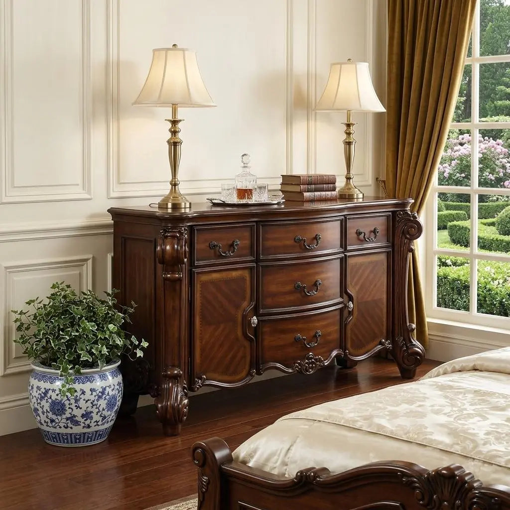 71" Solid Wood Five Drawer Dresser Homeroots Bed & Bath
