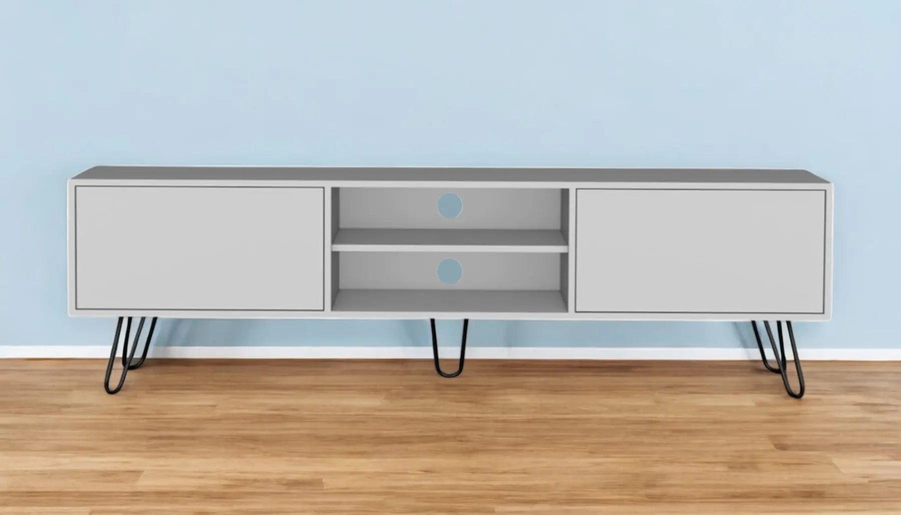 71" White Cabinet Open And Enclosed Storage TV Stand Homeroots Living Room