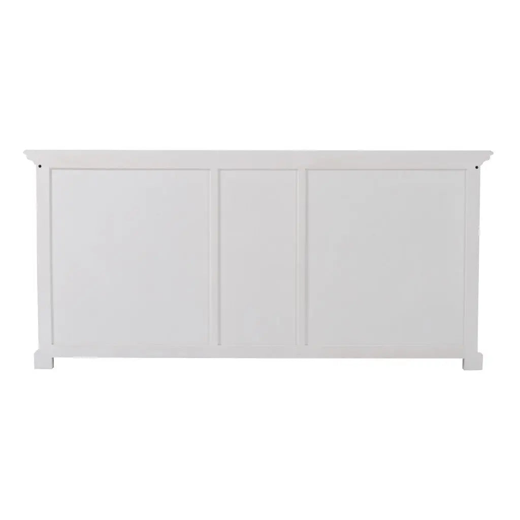 71" White Solid Wood Three Drawer Sideboard with Five Doors Homeroots Kitchen & Dining