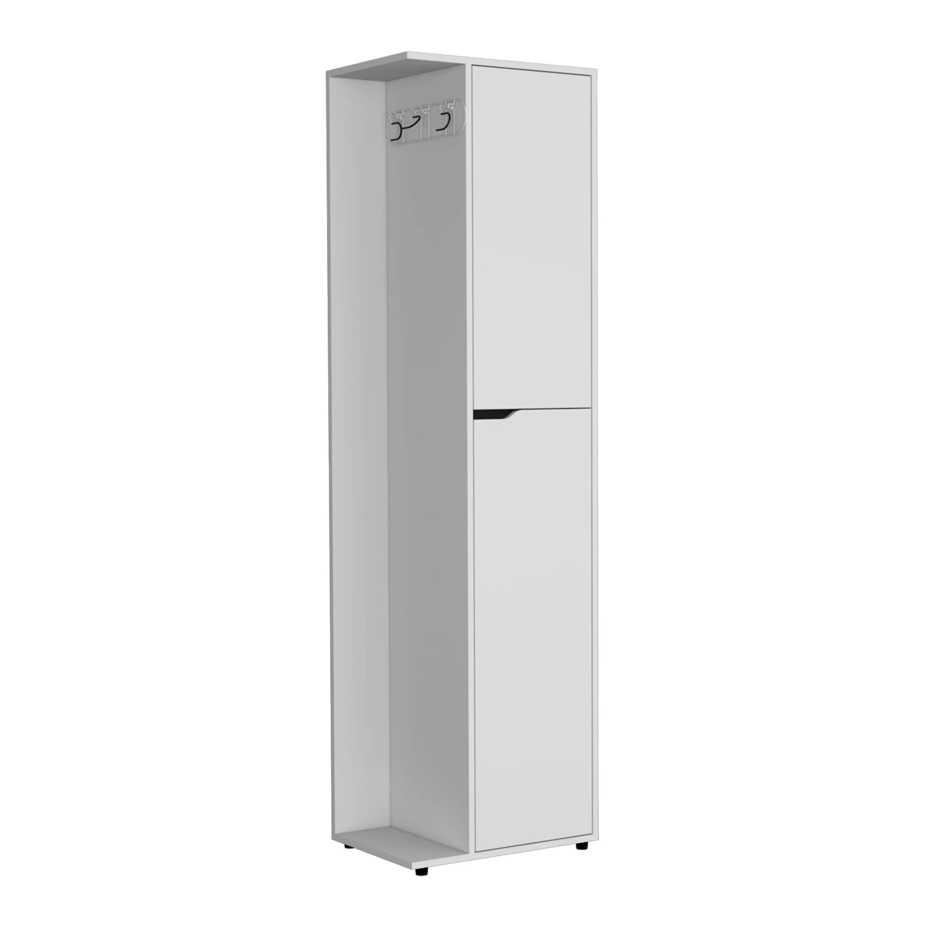 71" White Wood Accent Cabinet With Two Doors Homeroots Kitchen & Dining