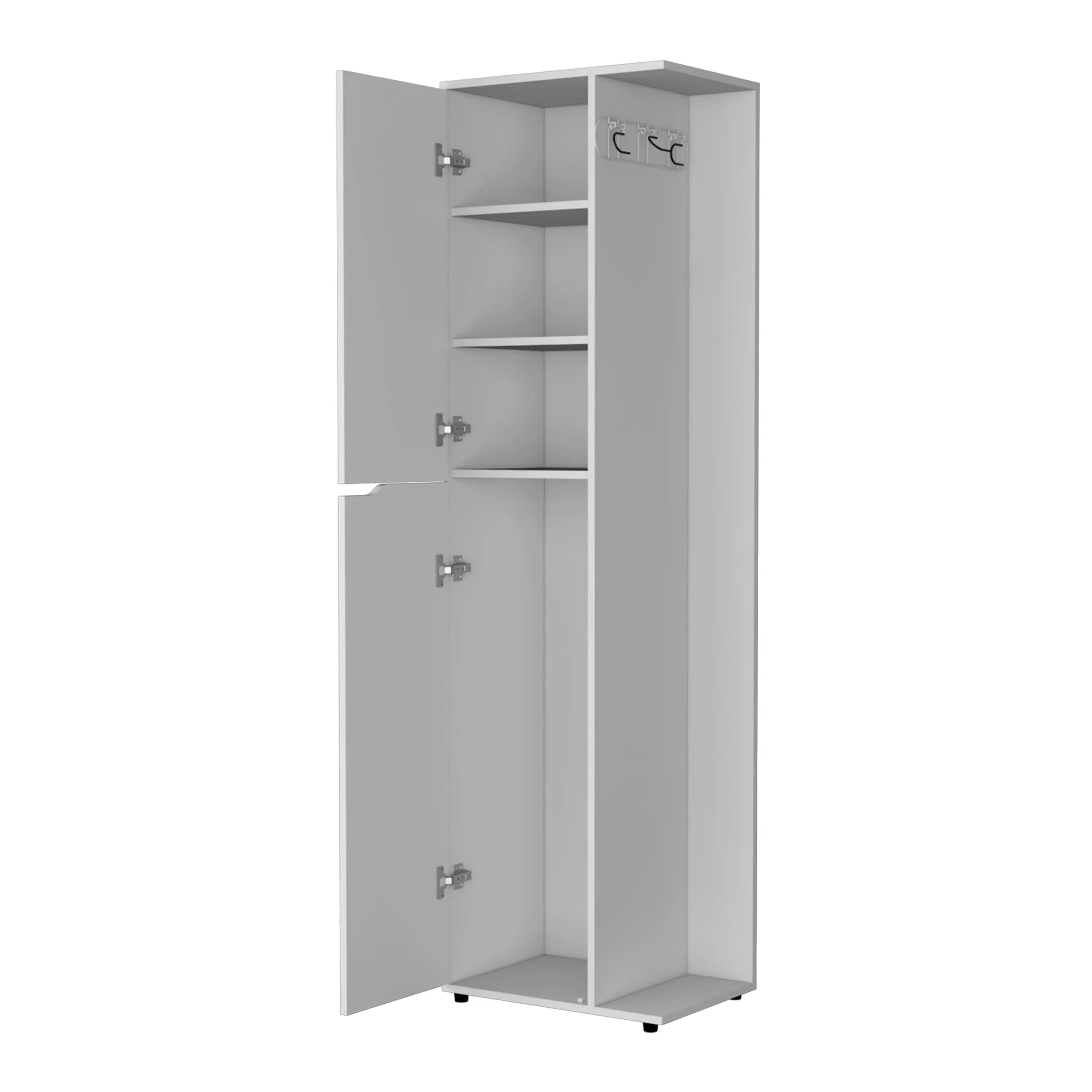 71" White Wood Accent Cabinet With Two Doors Homeroots Kitchen & Dining