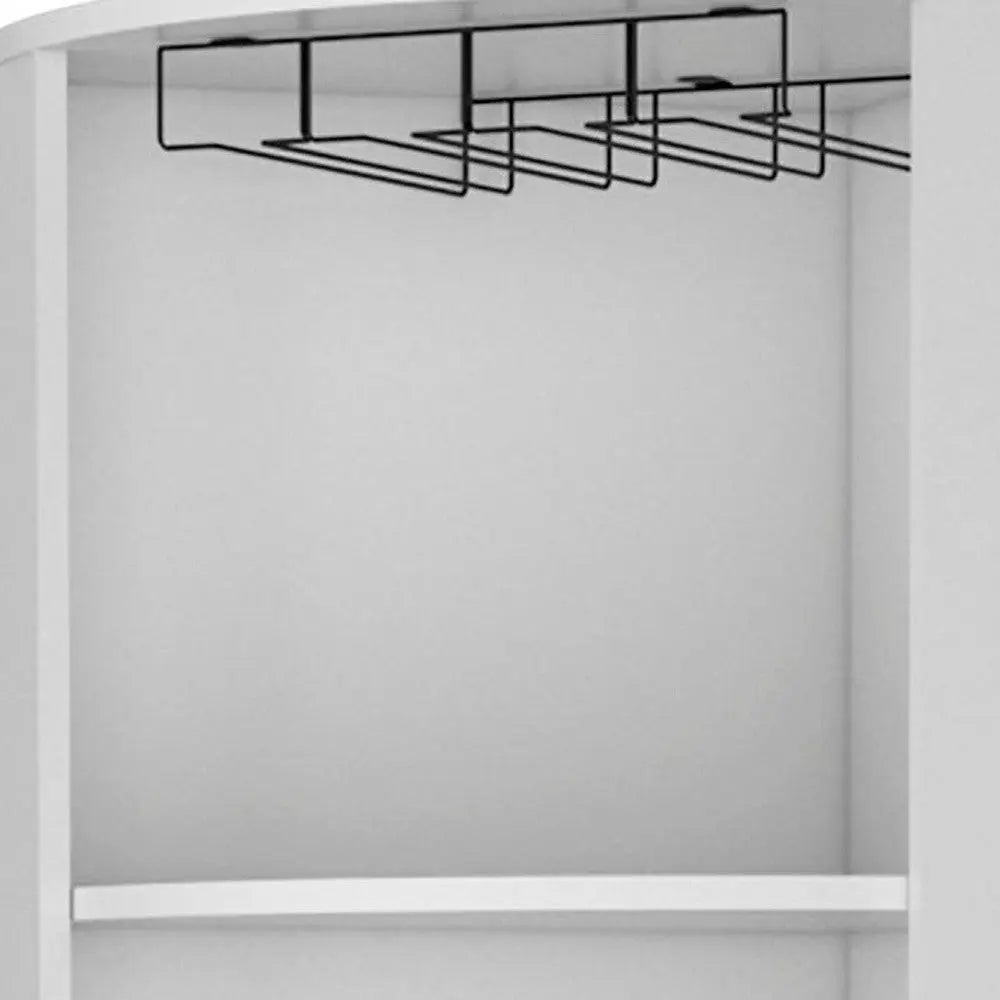 71" White Wood Corner Bar Cabinet Homeroots Kitchen & Dining
