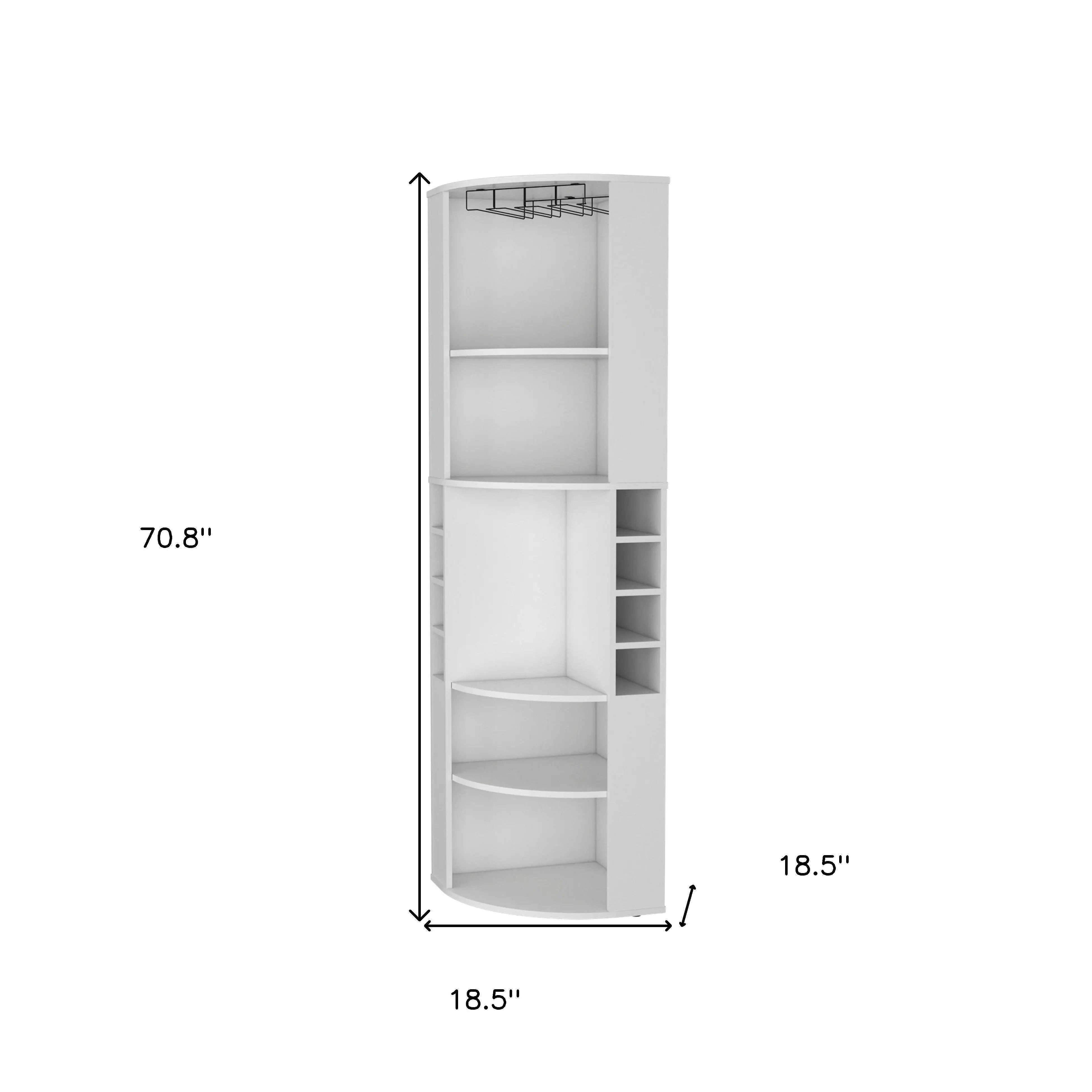 71" White Wood Corner Bar Cabinet Homeroots Kitchen & Dining