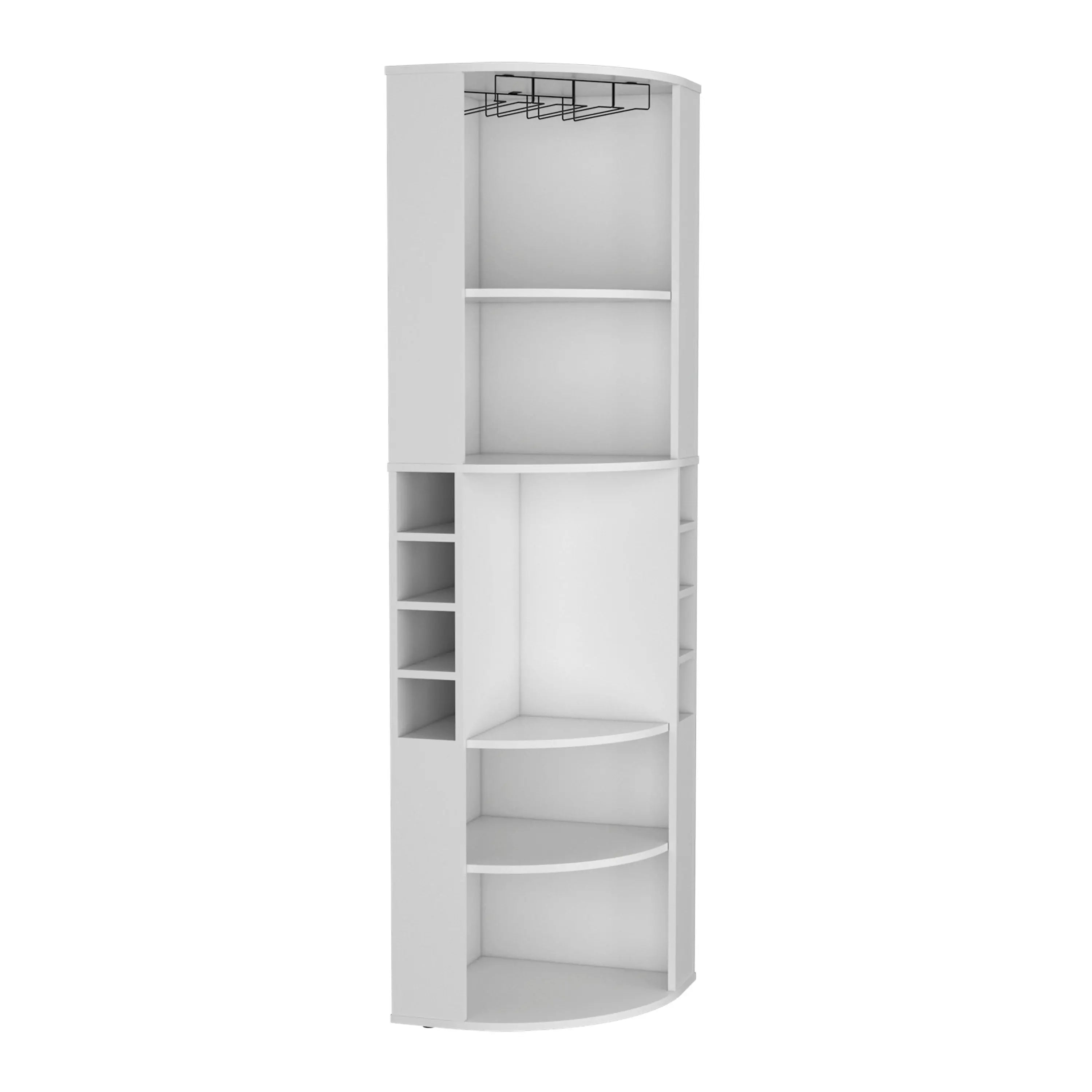 71" White Wood Corner Bar Cabinet Homeroots Kitchen & Dining