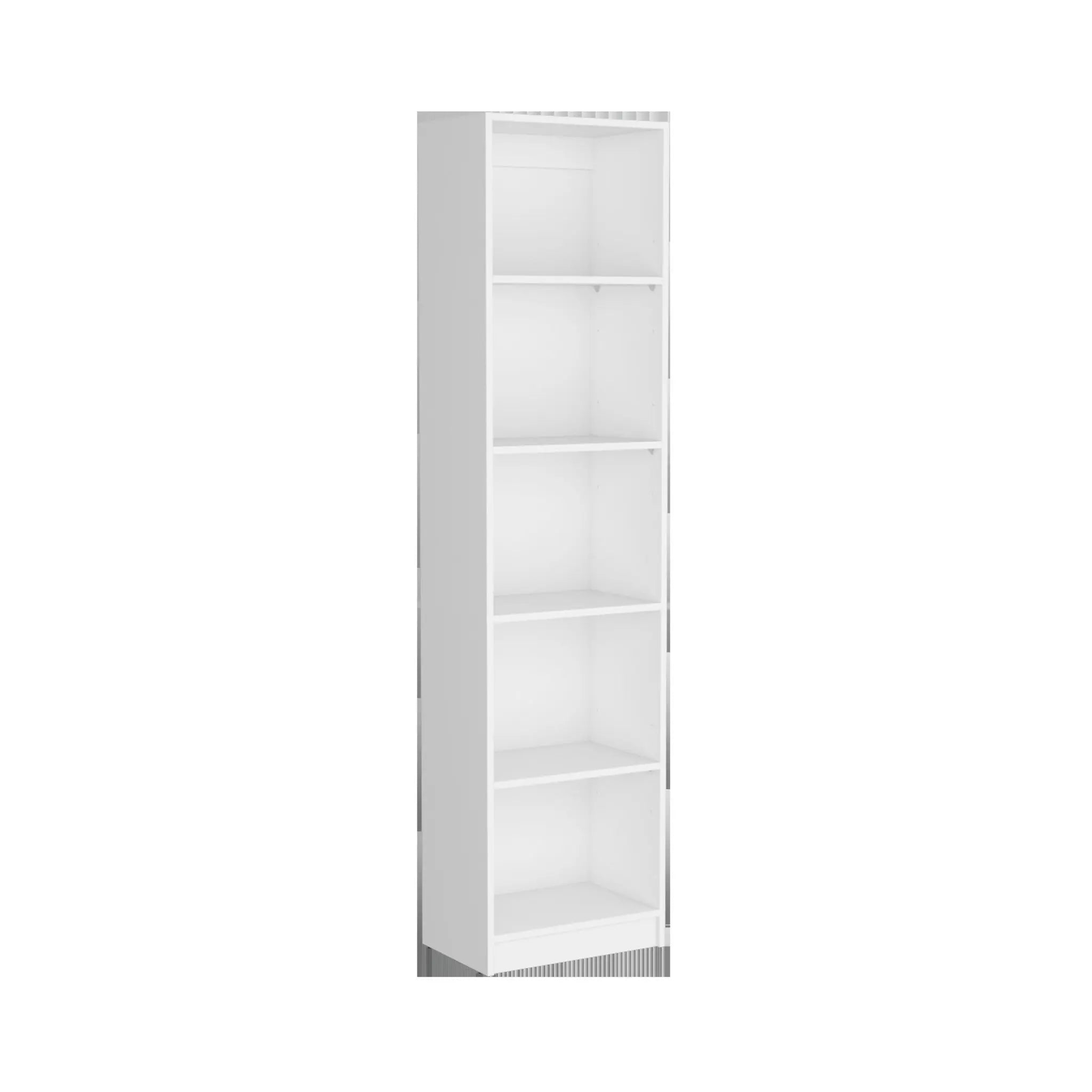 71" White Wood Five Tier Bookcase Homeroots Office