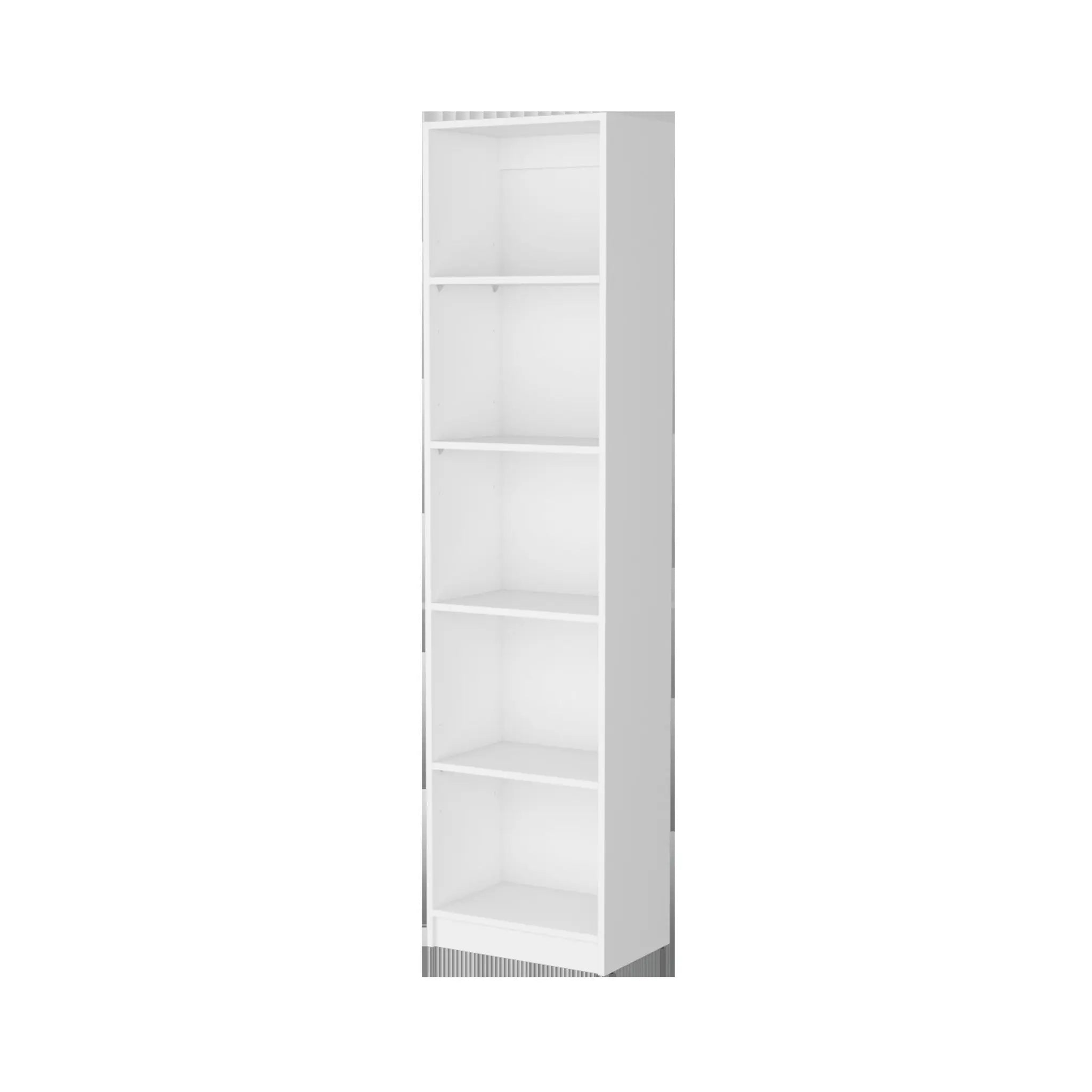 71" White Wood Five Tier Bookcase Homeroots Office