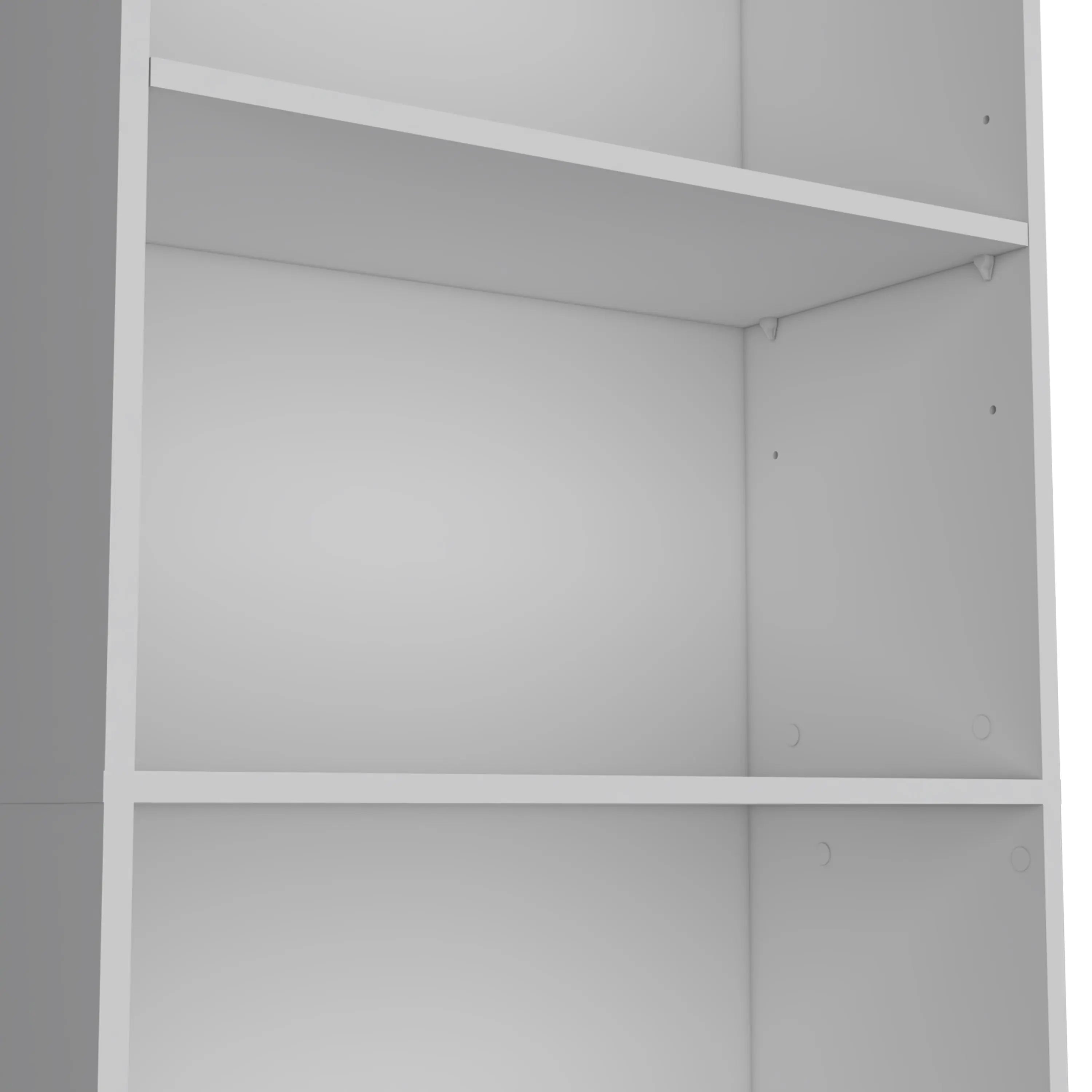71" White Wood Five Tier Bookcase Homeroots Office
