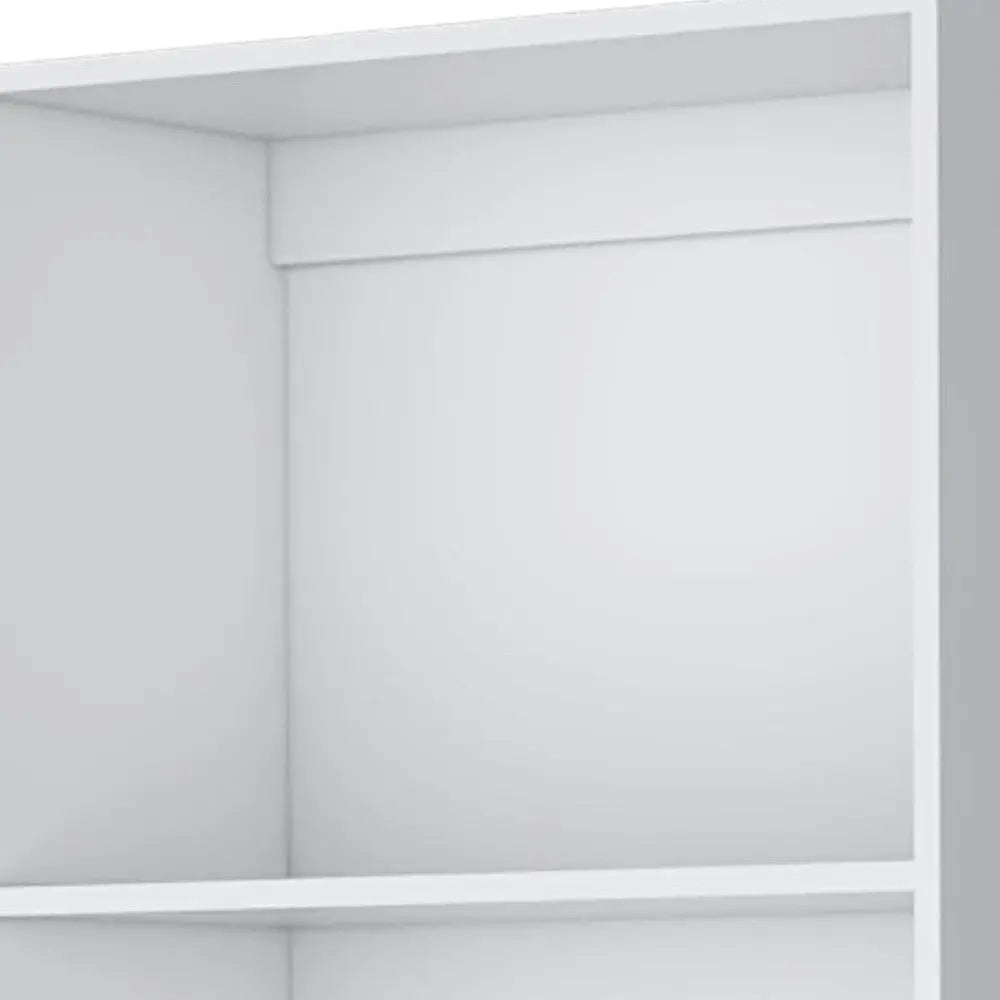 71" White Wood Four Tier Bookcase Homeroots Office