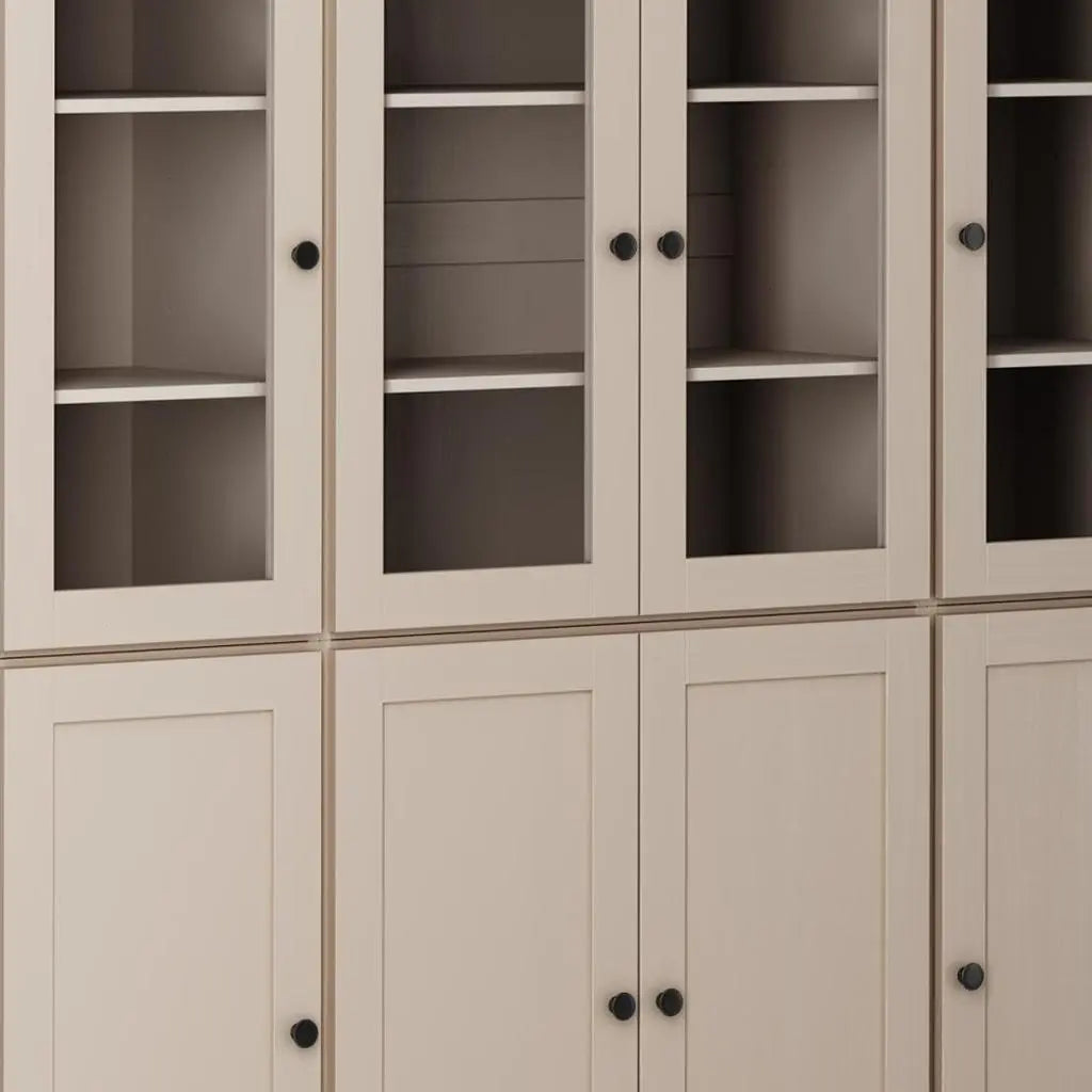 72" Beige Solid Wood 8 Two Drawer Pantry Or Storage Closet Homeroots Kitchen & Dining