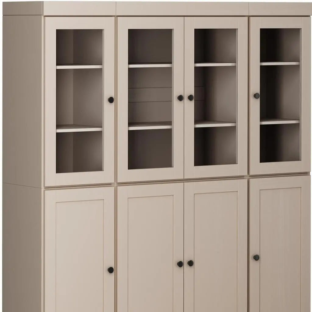 72" Beige Solid Wood 8 Two Drawer Pantry Or Storage Closet Homeroots Kitchen & Dining