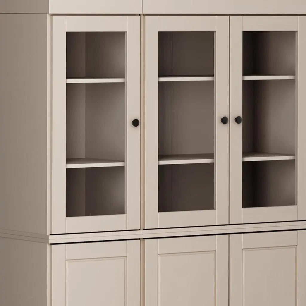 72" Beige Solid Wood 8 Two Drawer Pantry Or Storage Closet Homeroots Kitchen & Dining