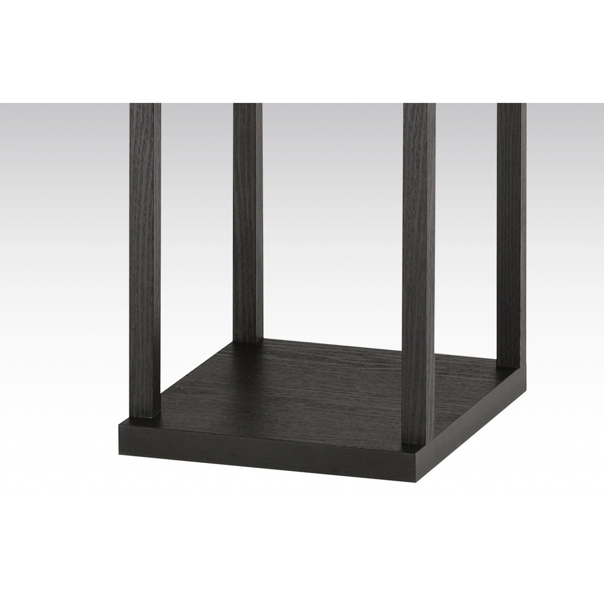 72" Black And White Solid Wood Column With White Cotton Shade - GreatEagleInc