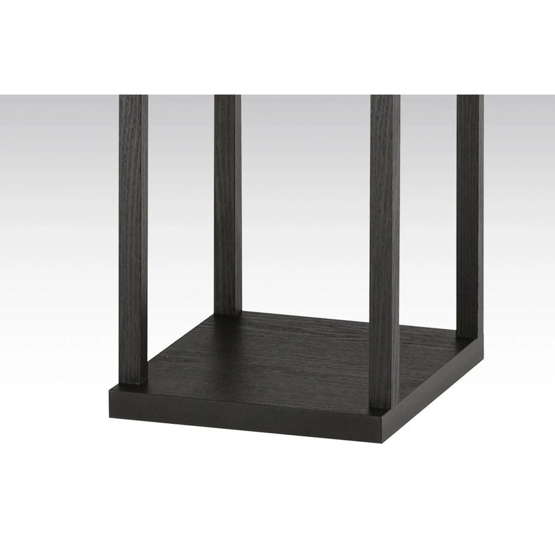 72" Black And White Solid Wood Column With White Cotton Shade - GreatEagleInc