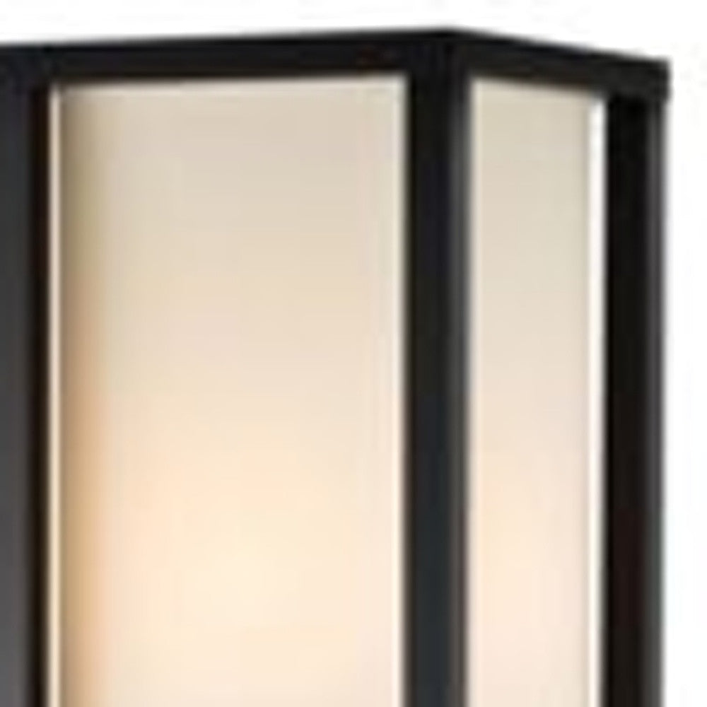 72" Black And White Solid Wood Column With White Cotton Shade - GreatEagleInc