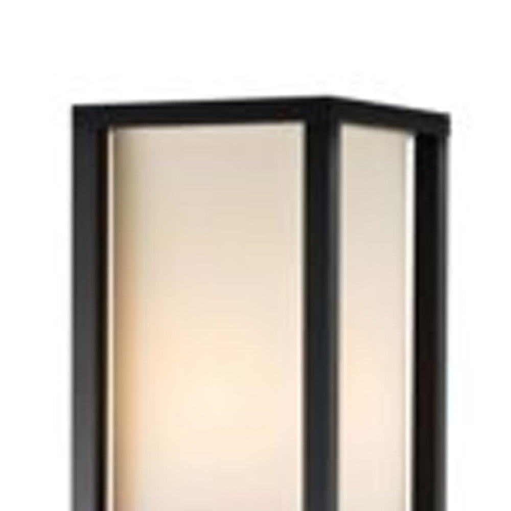 72" Black And White Solid Wood Column With White Cotton Shade - GreatEagleInc
