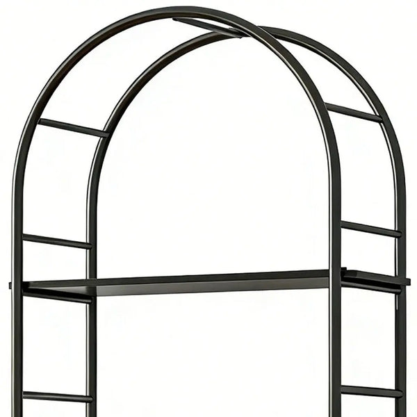 72" Black Wood Adjustable Three Tier Etagere Bookcase Homeroots Office