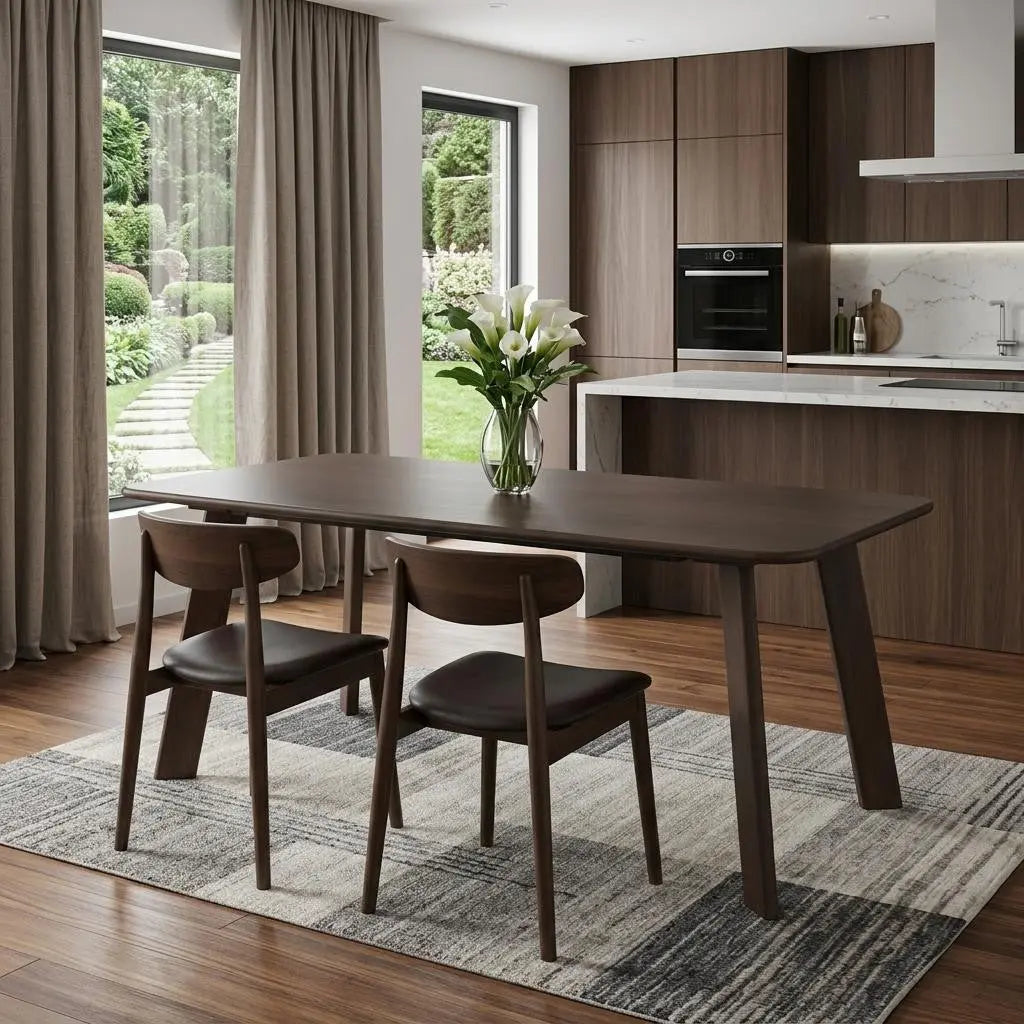72" Brown Solid Wood Dining Table Homeroots Kitchen & Dining