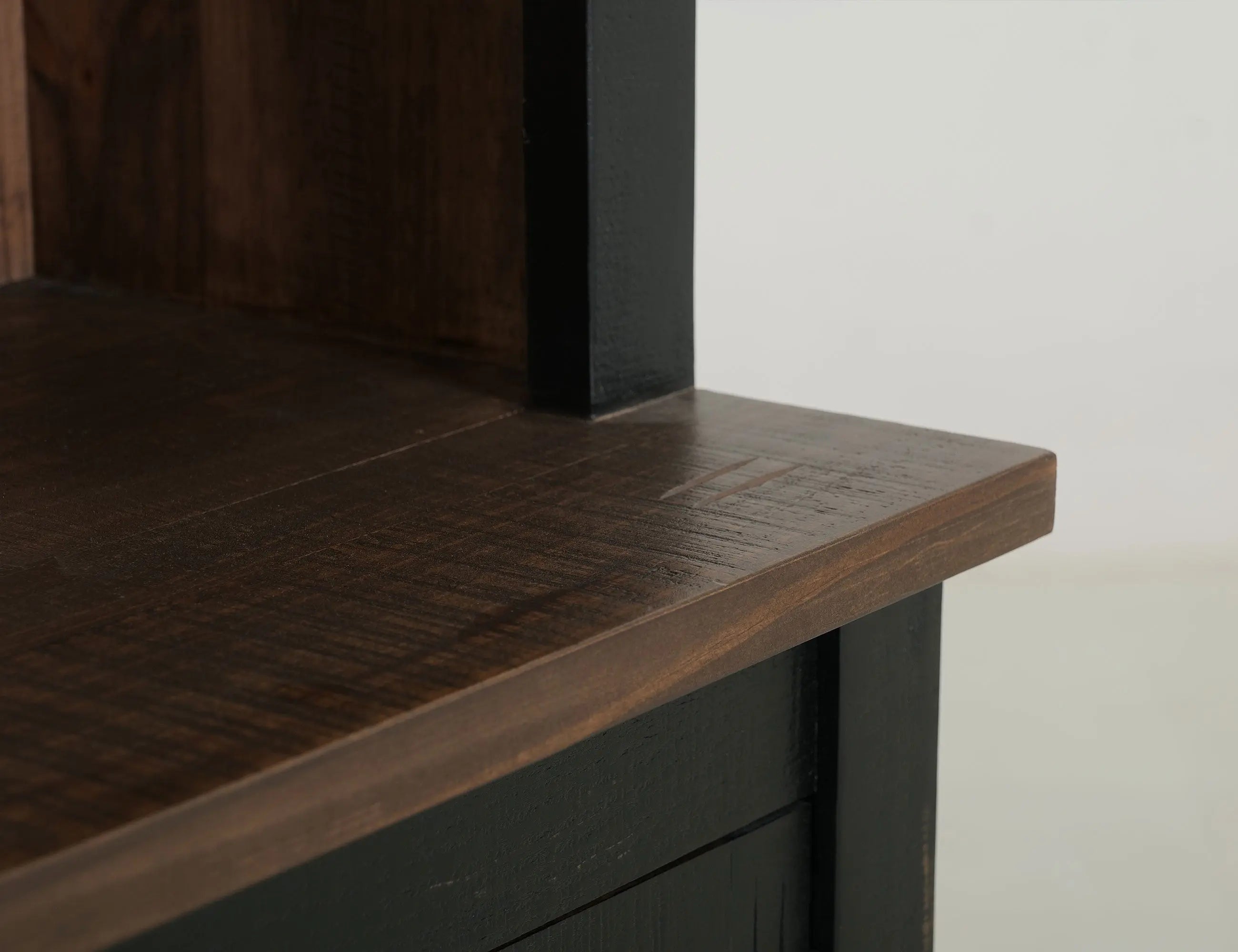 72" Brown and Black Distressed Wood Dining Hutch With Two Doors Homeroots Kitchen & Dining
