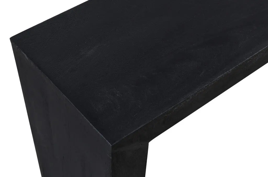 72" Charcoal Solid Wood Distressed Frame Console Table Homeroots Living Room