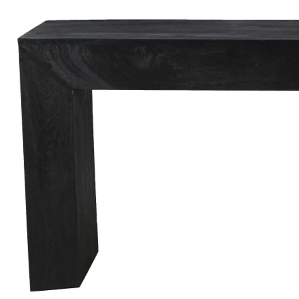 72" Charcoal Solid Wood Distressed Frame Console Table Homeroots Living Room