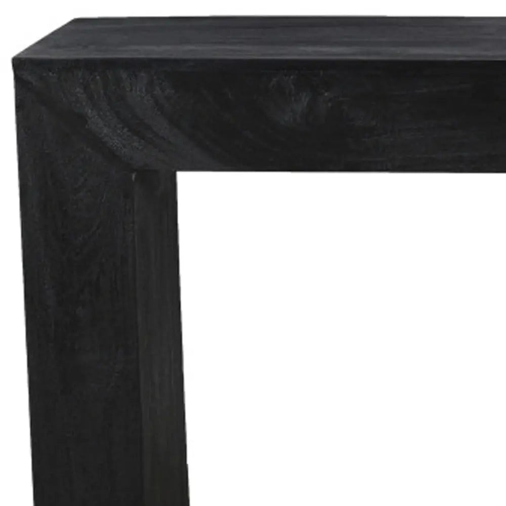 72" Charcoal Solid Wood Distressed Frame Console Table Homeroots Living Room