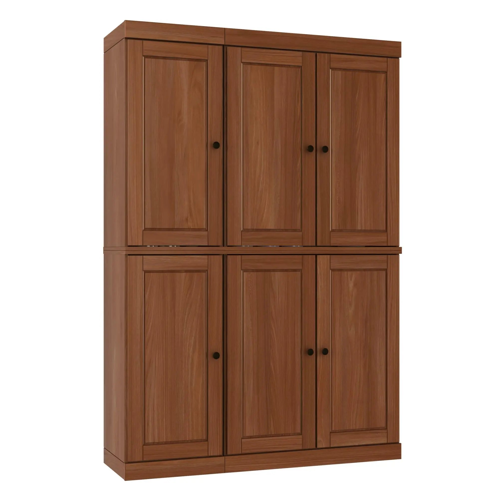 72" Coffee Solid Wood Six Door Two Drawer Pantry Or Storage Closet Homeroots Kitchen & Dining