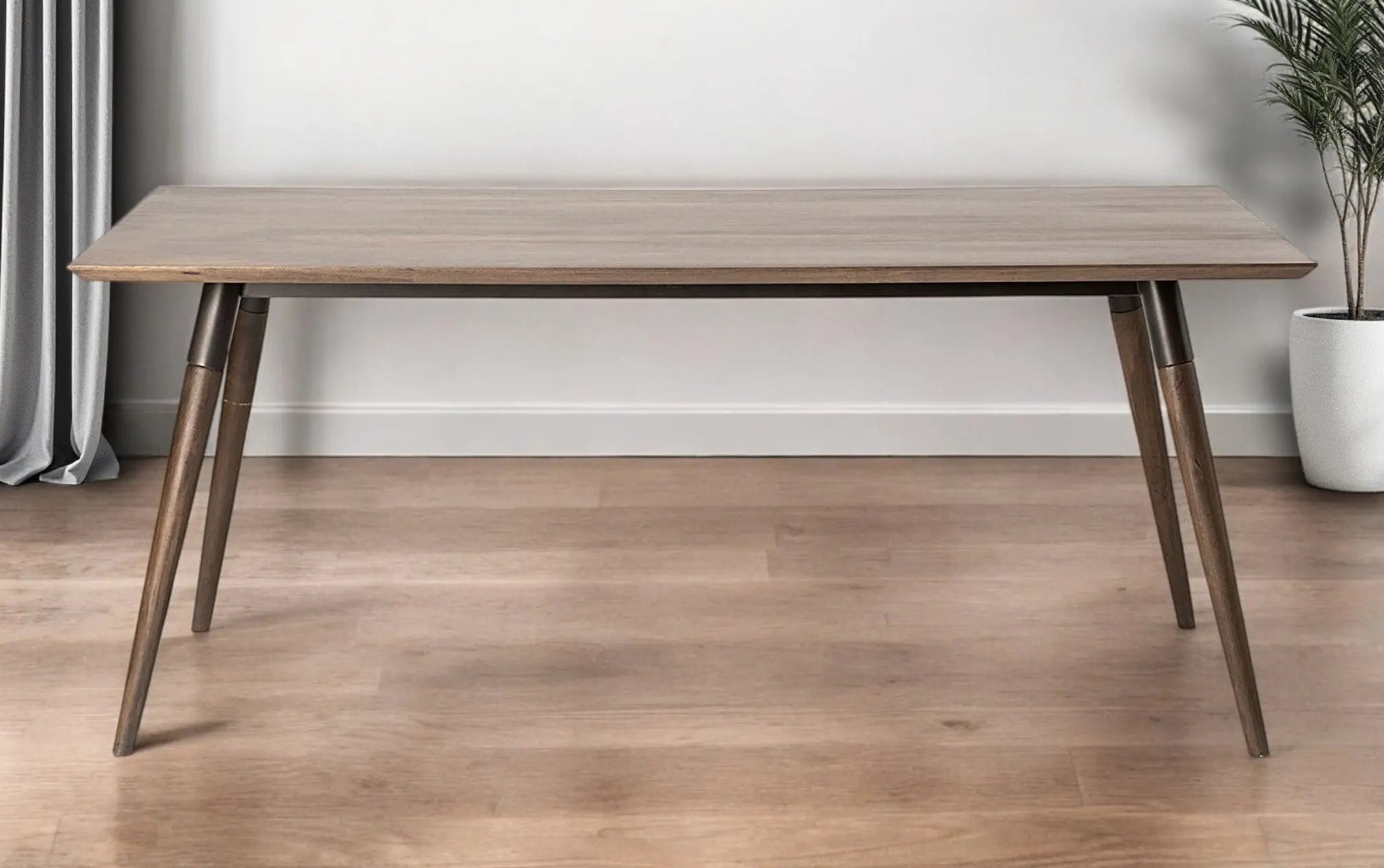 72" Dark Brown Solid Wood Dining Table Homeroots Kitchen & Dining