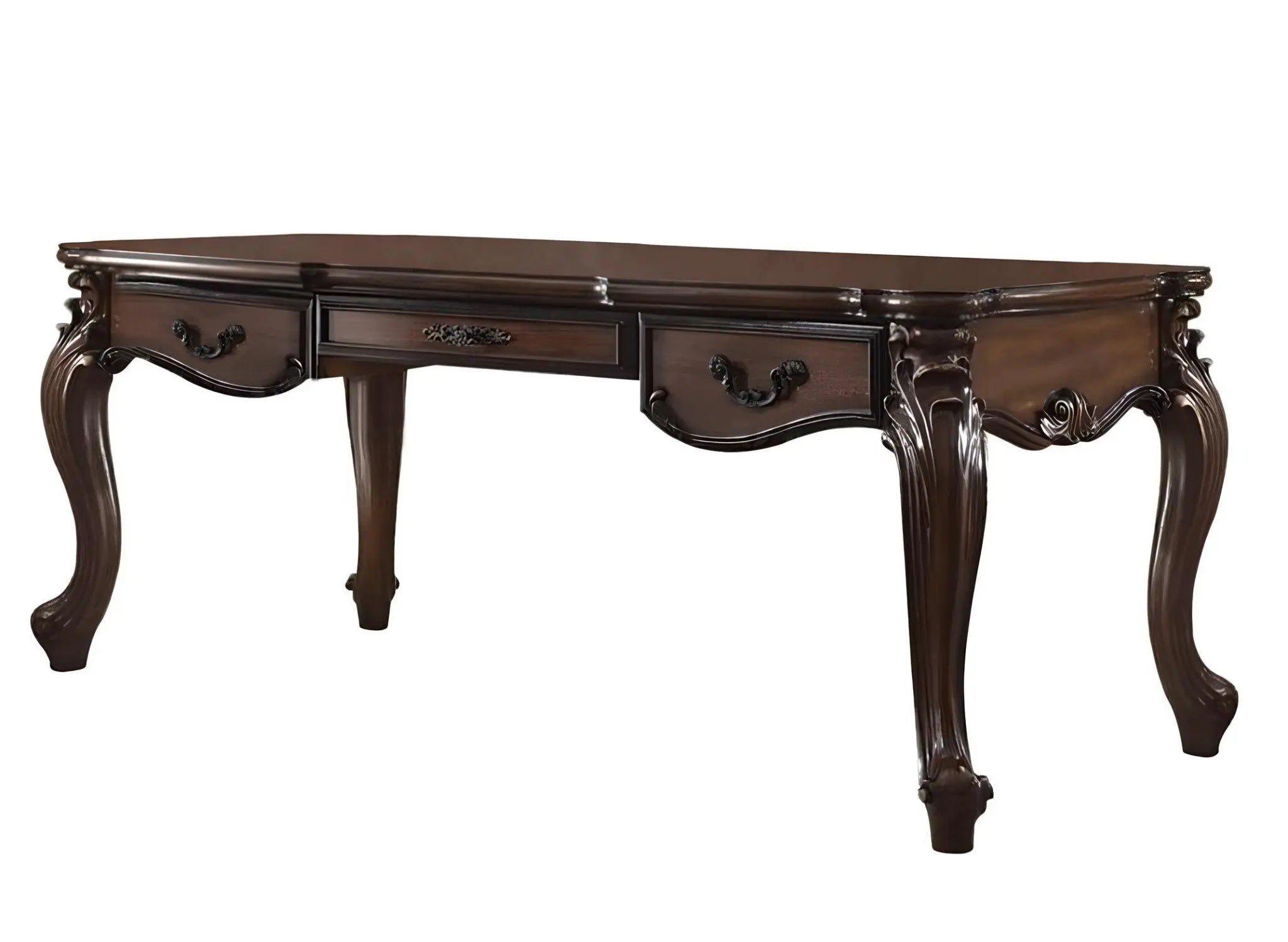 72" Dark Brown Wood Executive Desk With Three Drawers Homeroots Office