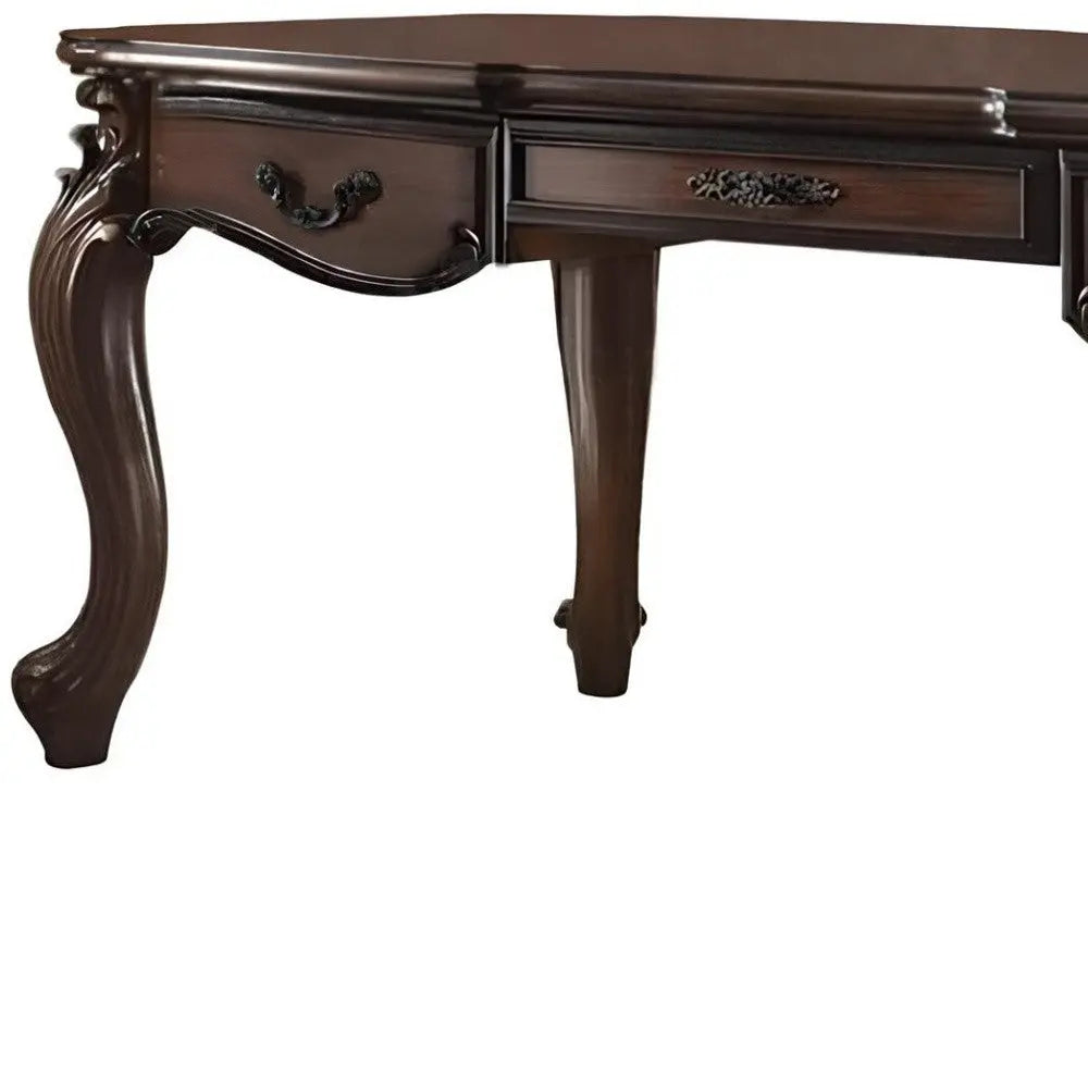 72" Dark Brown Wood Executive Desk With Three Drawers Homeroots Office