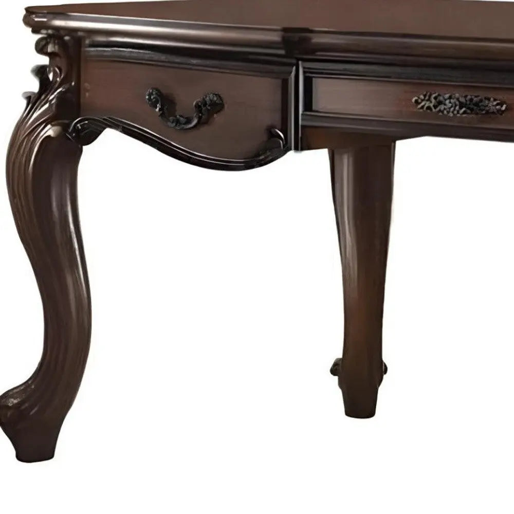 72" Dark Brown Wood Executive Desk With Three Drawers Homeroots Office