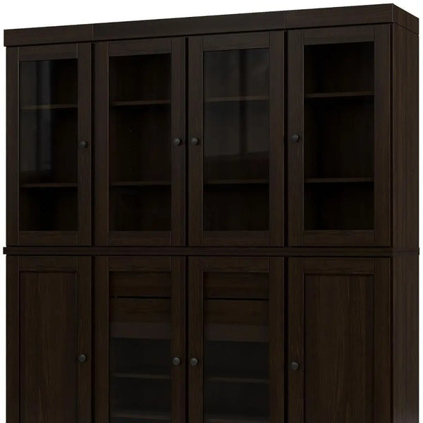 72" Espresso Solid Wood 8 Two Drawer Pantry Or Storage Closet Homeroots Kitchen & Dining