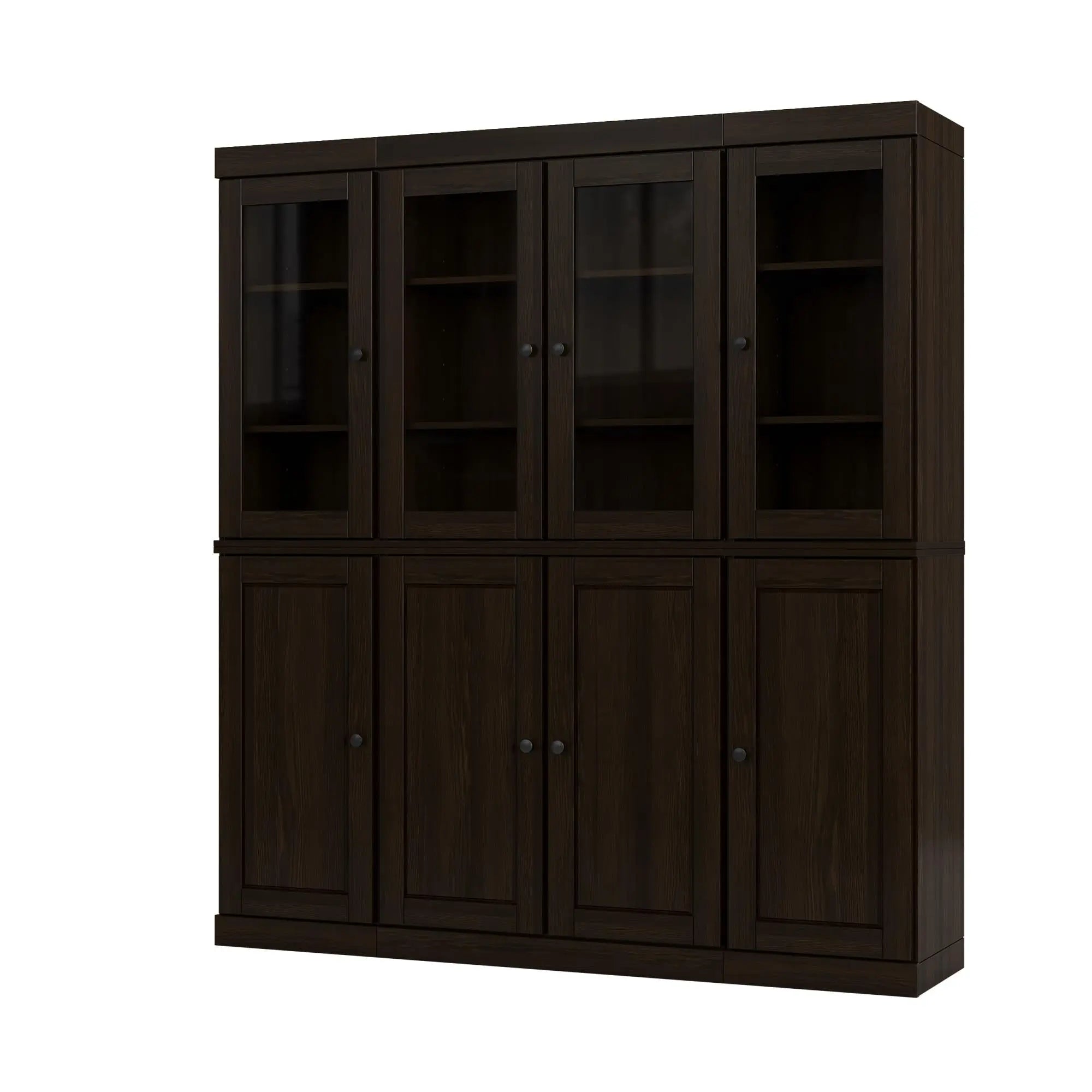72" Espresso Solid Wood 8 Two Drawer Pantry Or Storage Closet Homeroots Kitchen & Dining