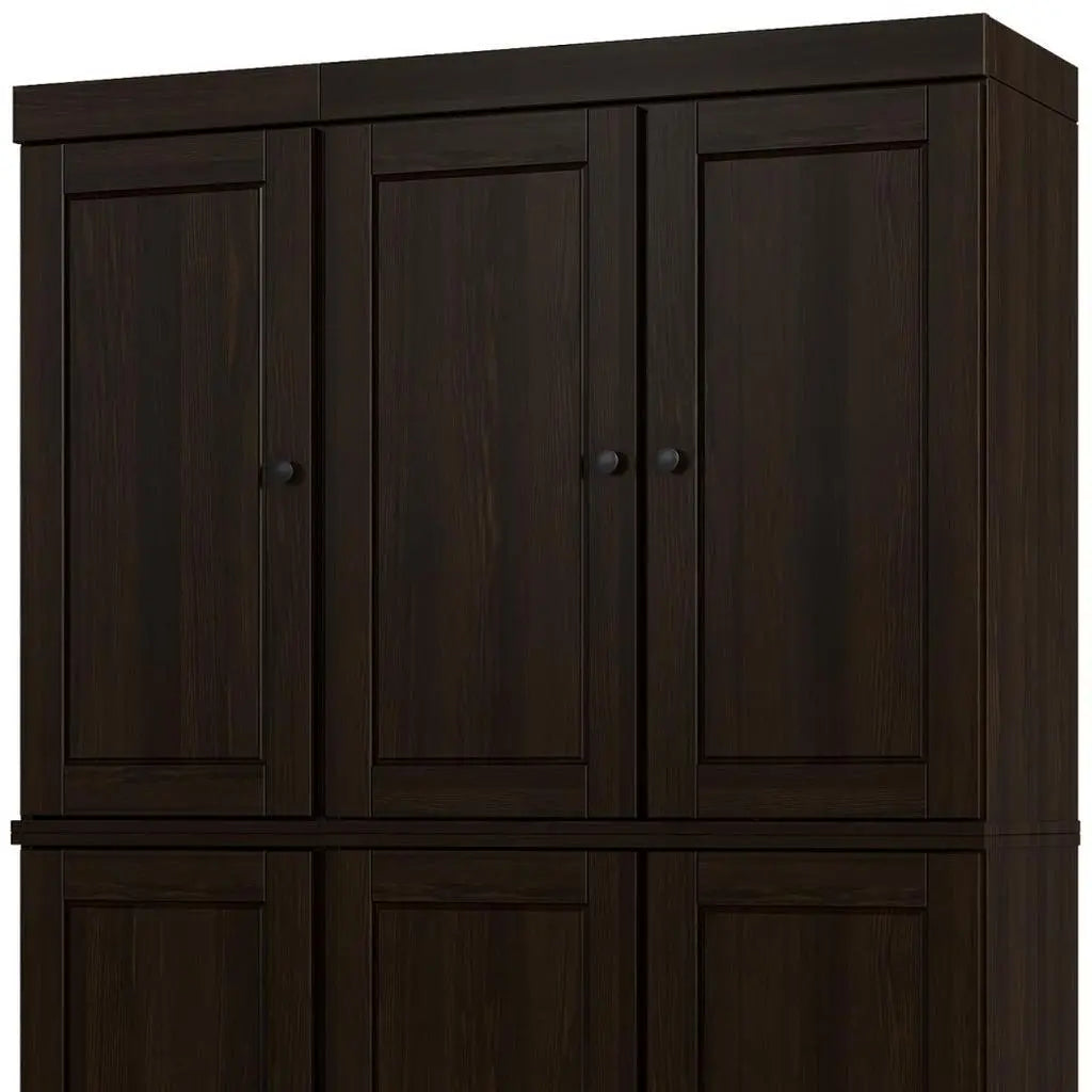72" Espresso Solid Wood Six Door Two Drawer Pantry Or Storage Closet Homeroots Kitchen & Dining