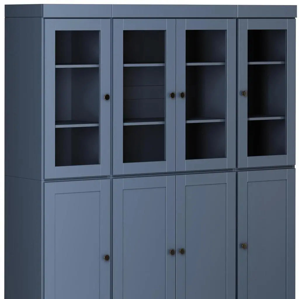 72" French Blue Solid Wood 8 Two Drawer Pantry Or Storage Closet Homeroots Kitchen & Dining