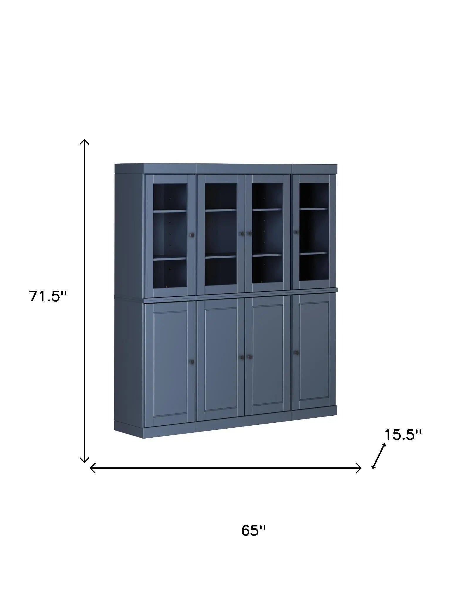 72" French Blue Solid Wood 8 Two Drawer Pantry Or Storage Closet Homeroots Kitchen & Dining