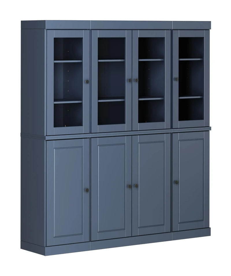 72" French Blue Solid Wood 8 Two Drawer Pantry Or Storage Closet Homeroots Kitchen & Dining