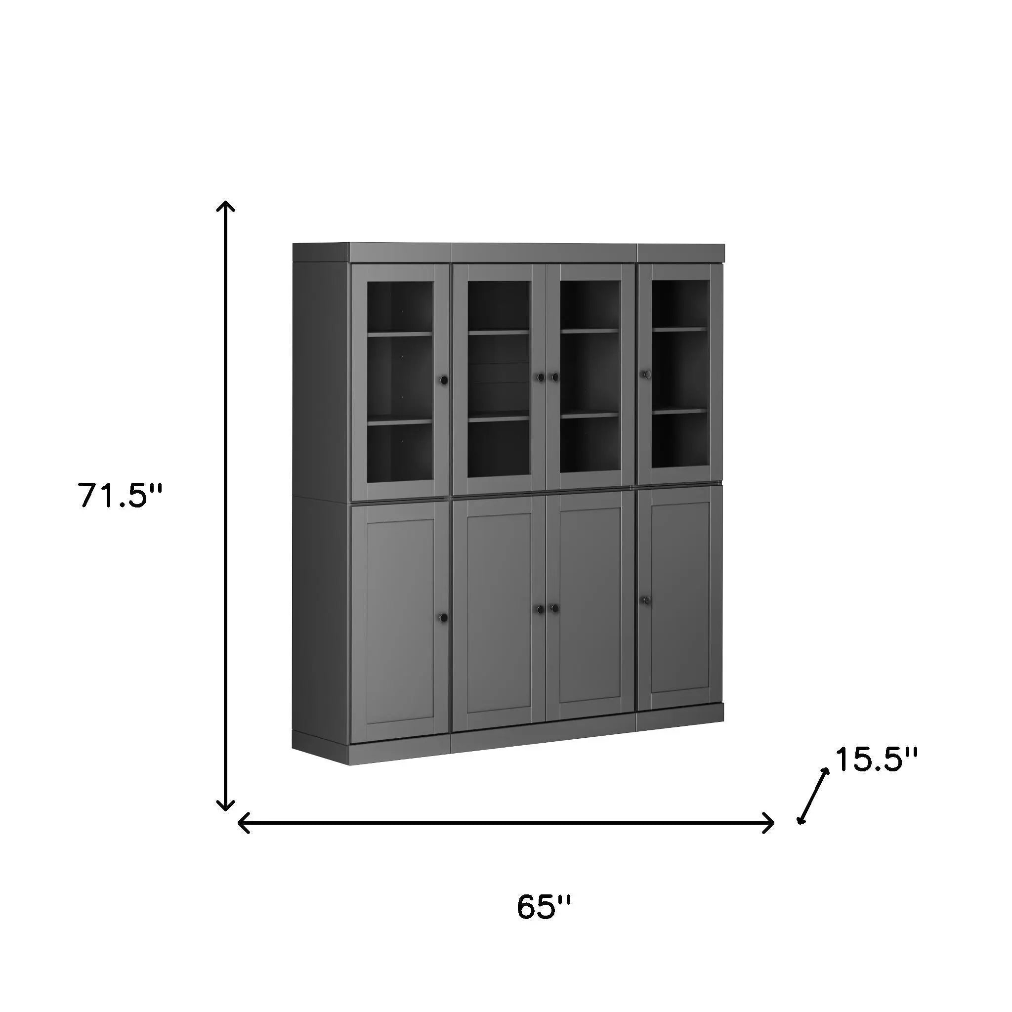 72" Gray Solid Wood 8 Two Drawer Pantry Or Storage Closet Homeroots Kitchen & Dining