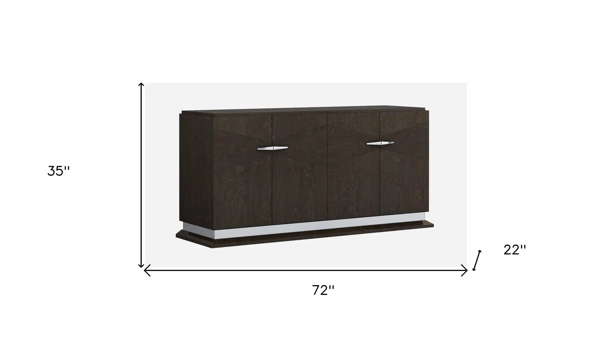 72" Gray Two Drawer Buffet Table Soft Close with Four Doors Homeroots Kitchen & Dining