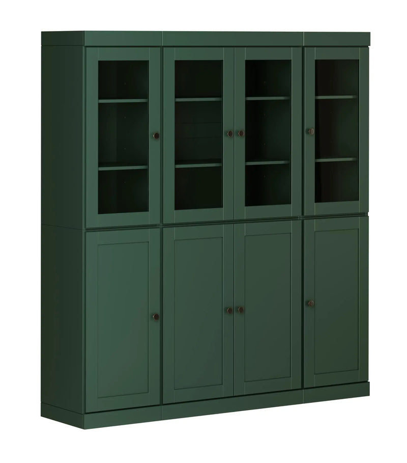 72" Green Solid Wood 8 Two Drawer Pantry Or Storage Closet Homeroots Kitchen & Dining