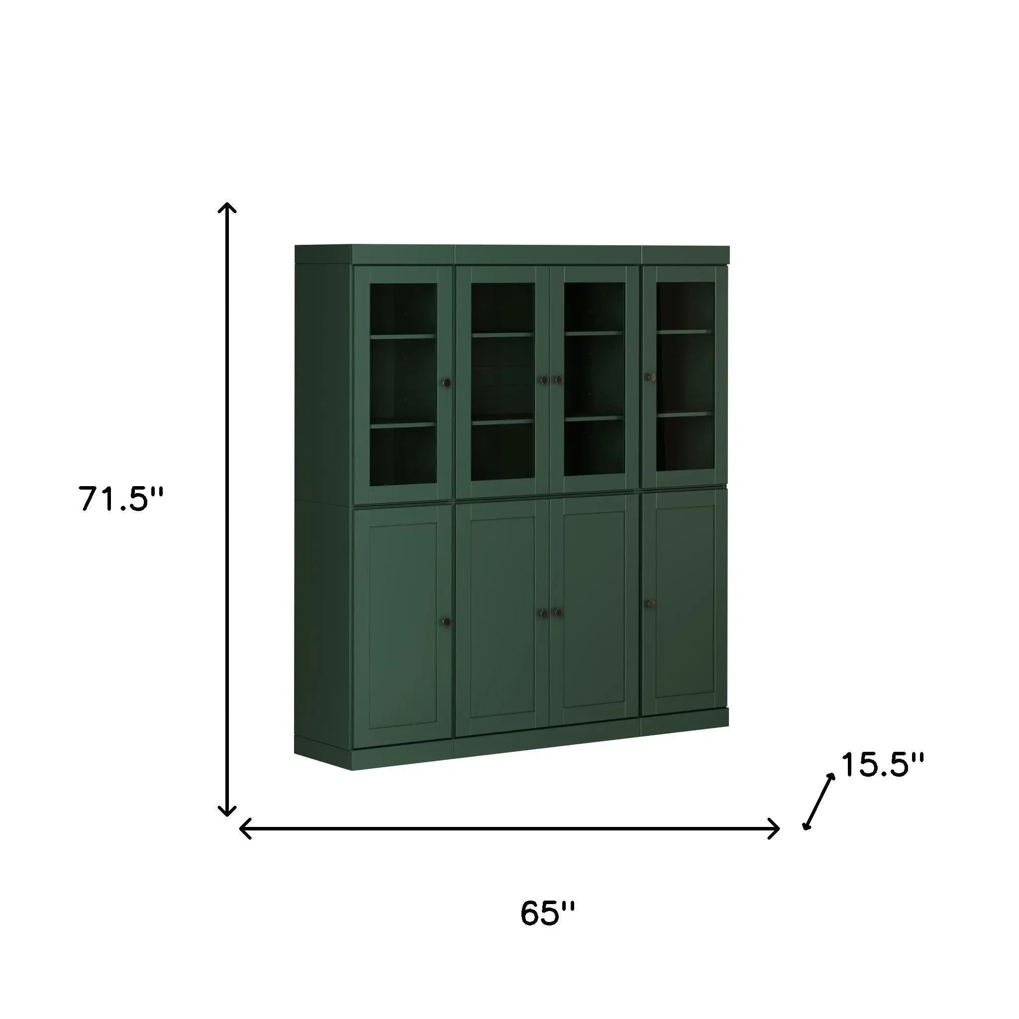 72" Green Solid Wood 8 Two Drawer Pantry Or Storage Closet Homeroots Kitchen & Dining