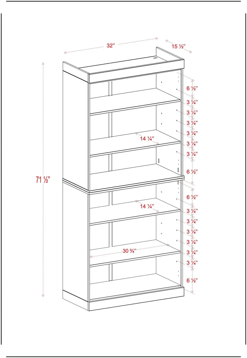 72" Green Solid Wood Adjustable Six Tier Library Bookcase Homeroots Office