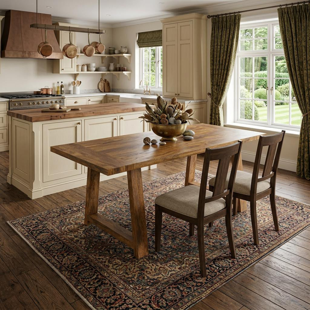 72" Natural Solid Wood Dining Table Homeroots Kitchen & Dining