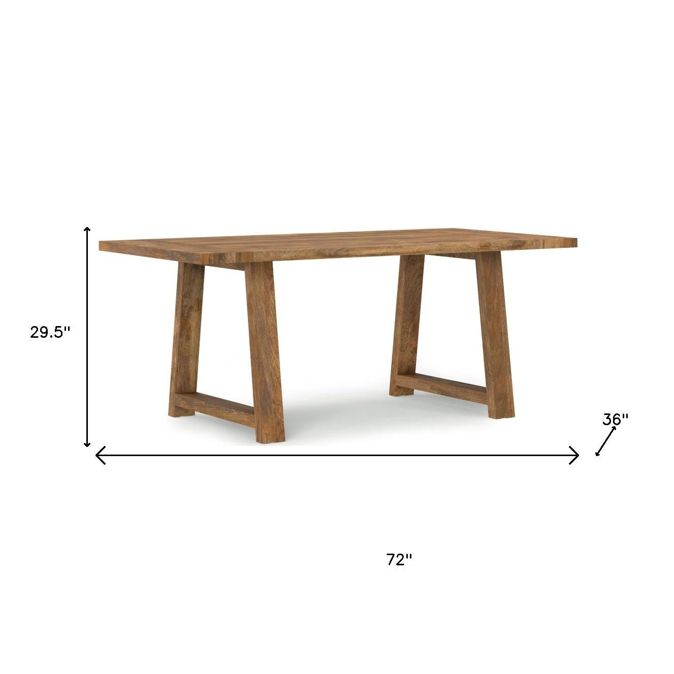 72" Natural Solid Wood Dining Table Homeroots Kitchen & Dining