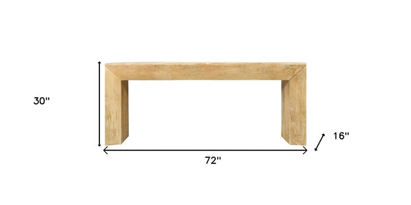 Light wood dining table, 72” x 30” x 16”, minimalist design with sturdy legs, perfect for modern interiors.