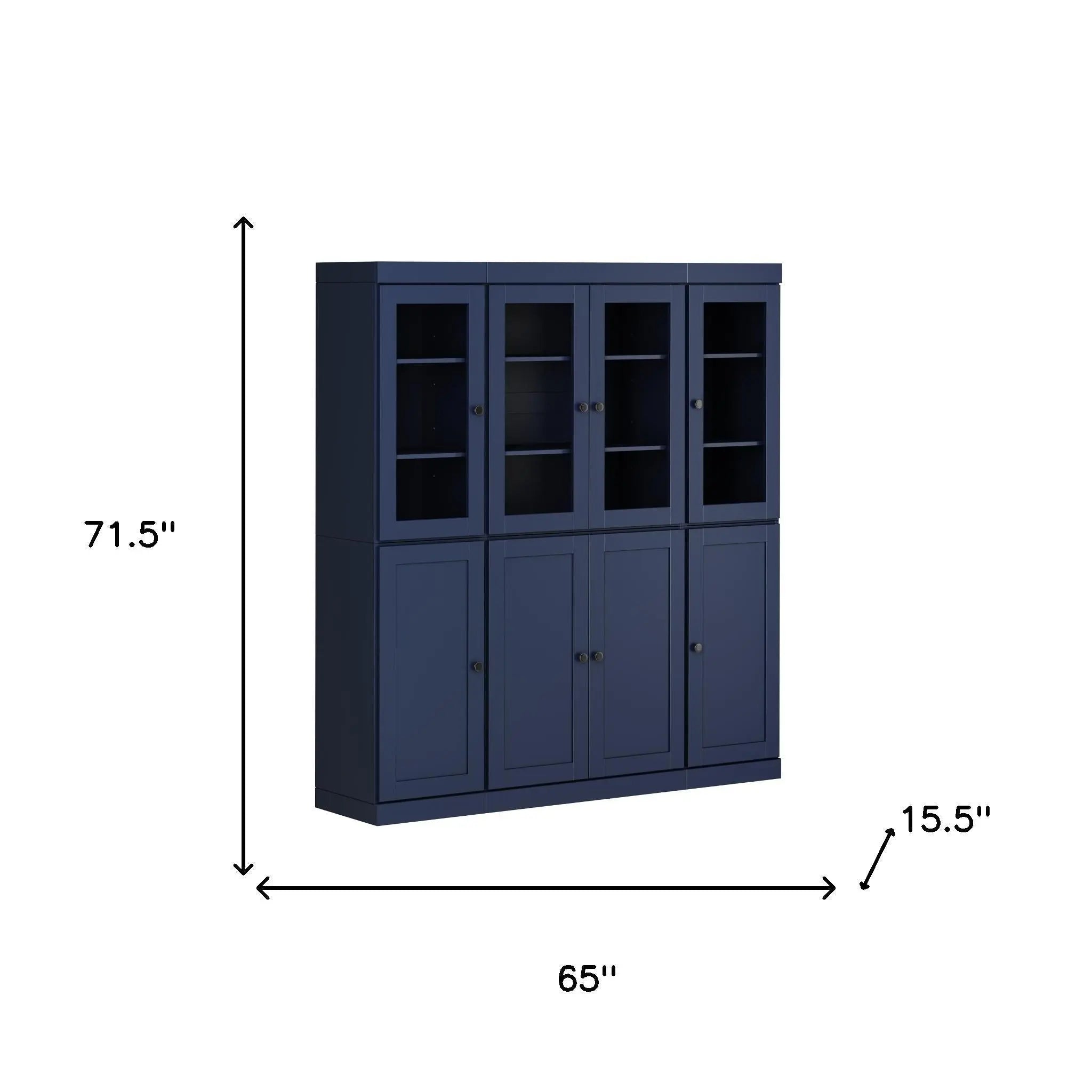 72" Navy Blue Solid Wood 8 Pantry Or Storage Closet Homeroots Kitchen & Dining