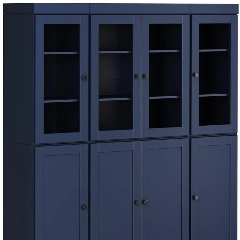 72" Navy Blue Solid Wood 8 Pantry Or Storage Closet Homeroots Kitchen & Dining