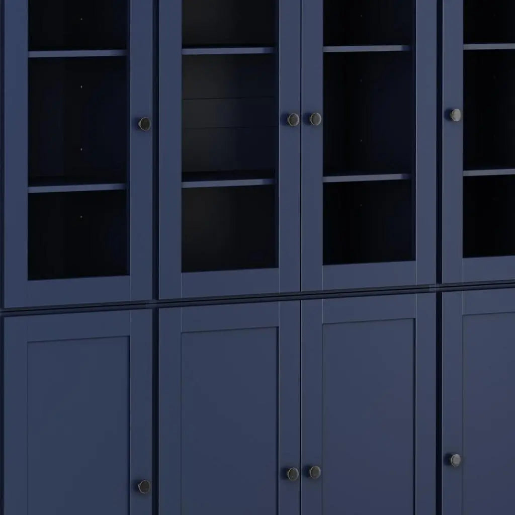 72" Navy Blue Solid Wood 8 Two Drawer Pantry Or Storage Closet Homeroots Kitchen & Dining
