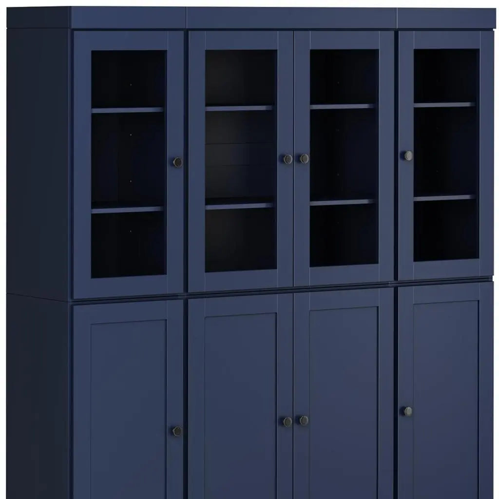 72" Navy Blue Solid Wood 8 Two Drawer Pantry Or Storage Closet Homeroots Kitchen & Dining